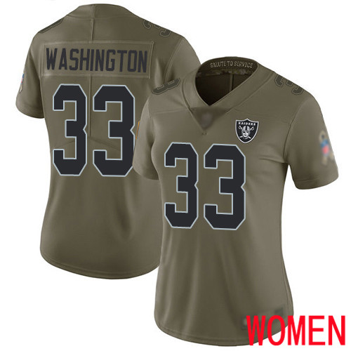 Oakland Raiders Limited Olive Women DeAndre Washington Jersey NFL Football 33 2017 Salute to Jersey